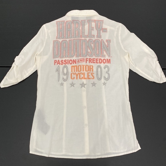Harley-Davidson Passion and Freedom Woven Snap Closure Shirt - Small - Picture 3 of 14